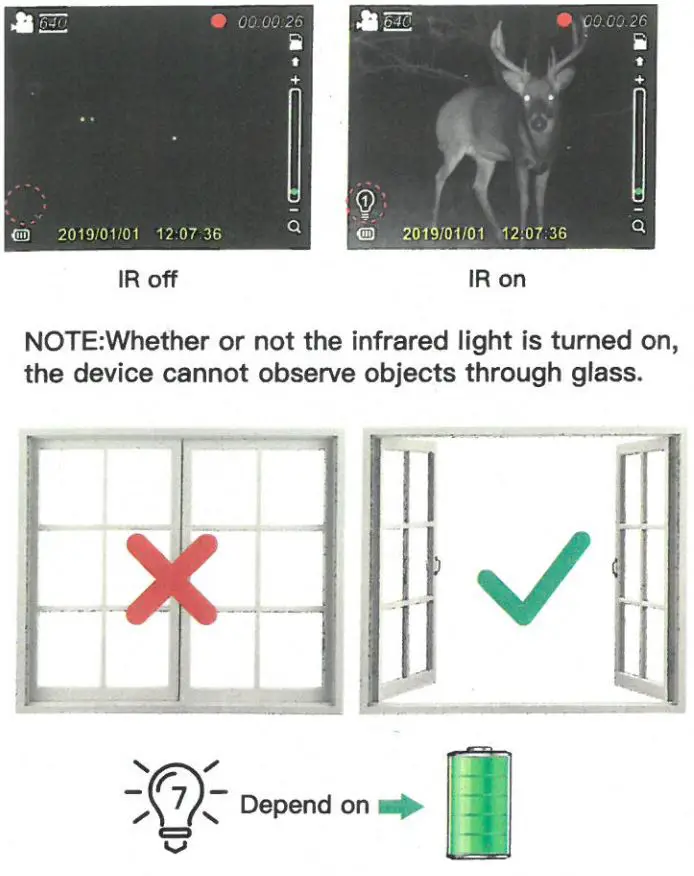 JSTOON Nv-3186 Digital Night Vision Goggles User Guide - Turn on IR