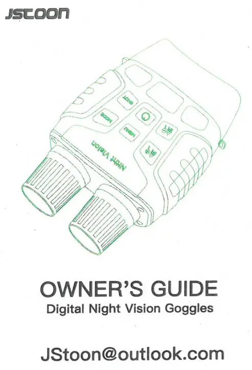 JSTOON Nv-3186 Digital Night Vision Goggles User Guide