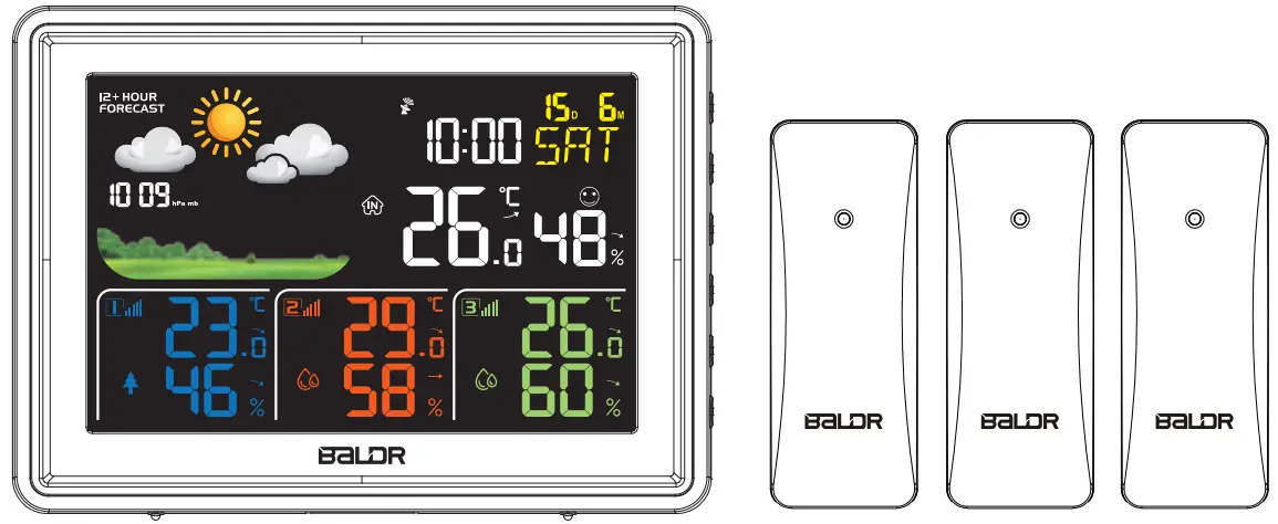 BALDR B0359WST4H4PR Wireless Color Weather Station -