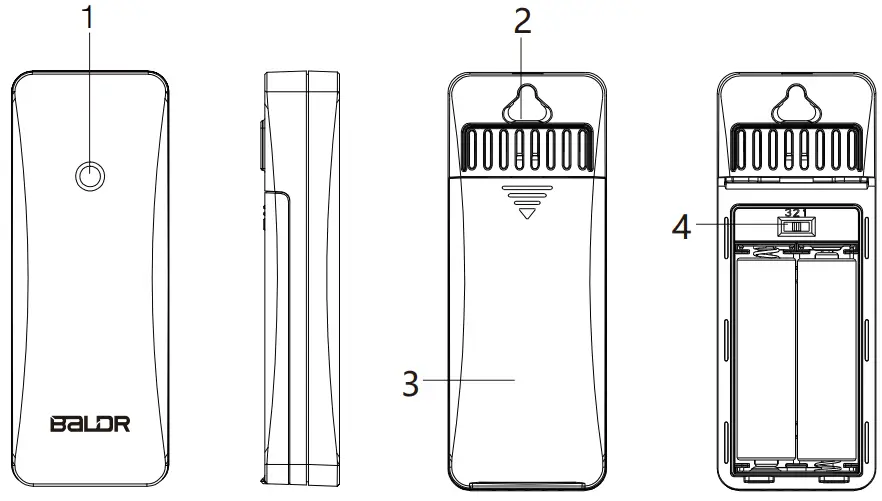 BALDR B0359WST4H4PR Wireless Color Weather Station - 2