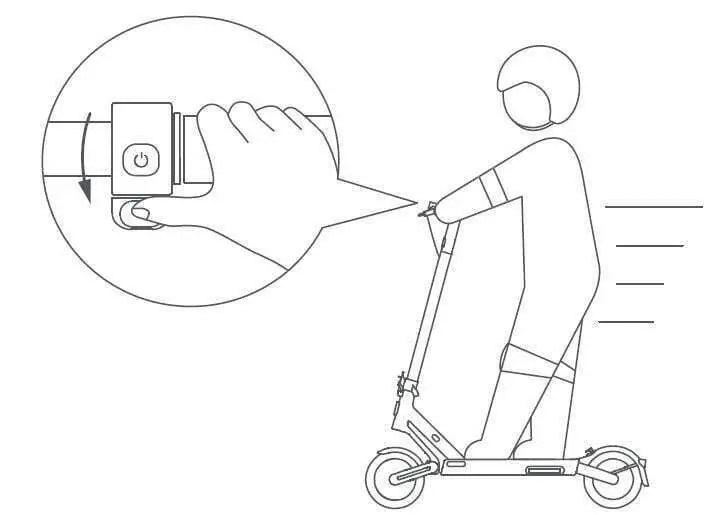 NAVEE S65 Electric Scooter User Manual - Put your other foot on the deck to keep both feet