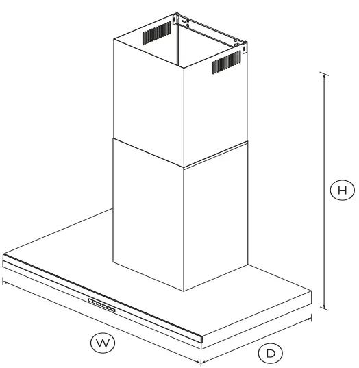 Fisher-Paykel-HC36DTXB2-N-Wall-Range-Hood-Box-Chimney-FIG-1