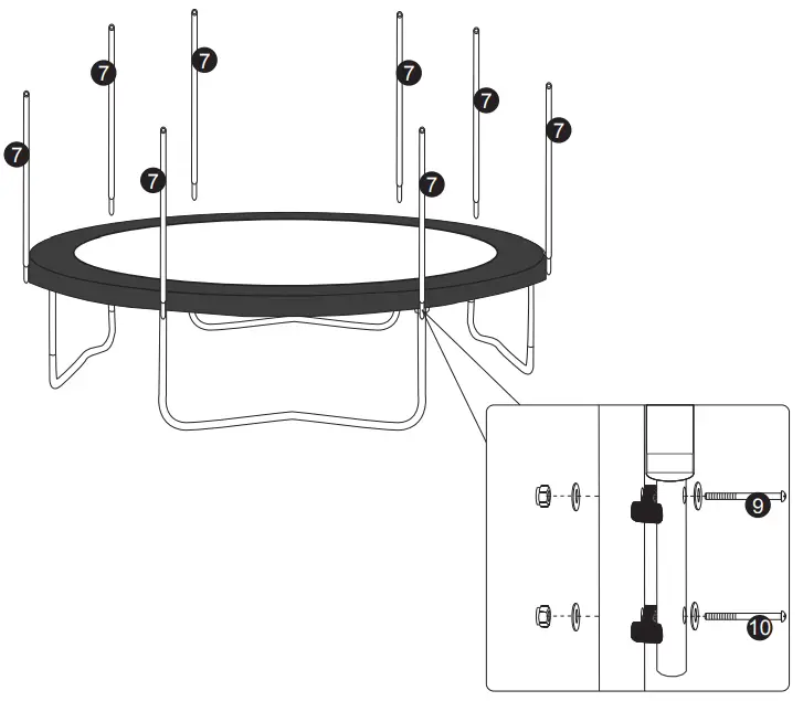 kmart Springless Trampoline - Assemb le the Net tubes