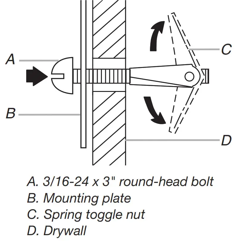 Microwaves Microwave Hood Combination - Push the 2 bolts with toggle nuts thr