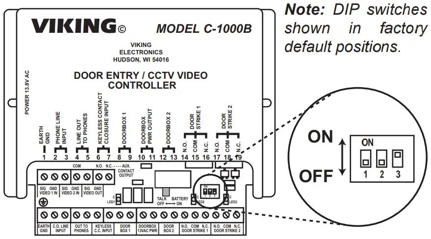 VIKING ELECTRONICS C-1000B Door Entry and CCTV Camera Controlled - 10