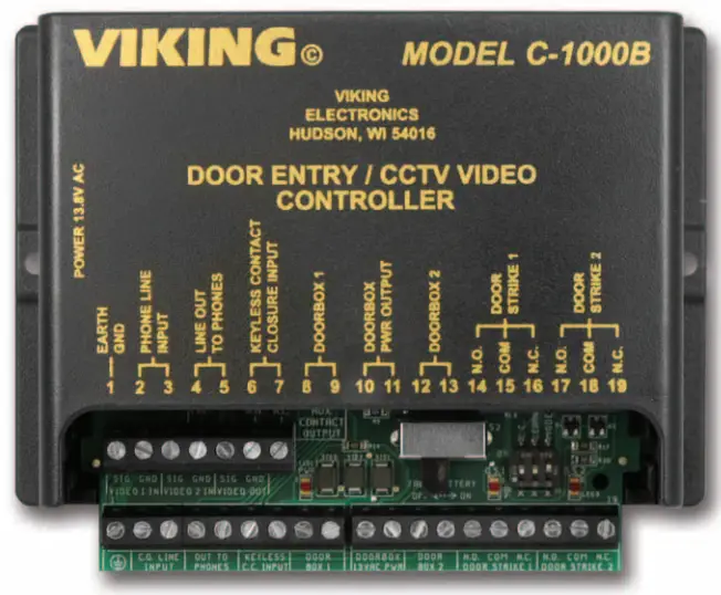 VIKING ELECTRONICS C-1000B Door Entry and CCTV Camera Controlled