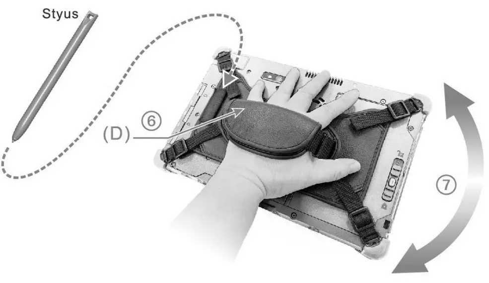 DURABOOK R11 Rugged Tablet Rotating Hand Strap-6