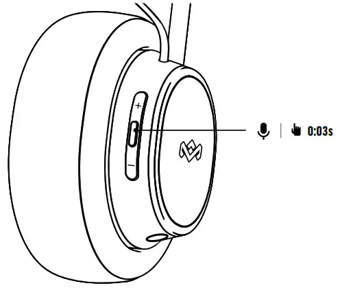 MARLEY 346EXODUS Exodus Wireless Bluetooth Over Ear Headphones - ACTIVATE VOICE ASSISTANT