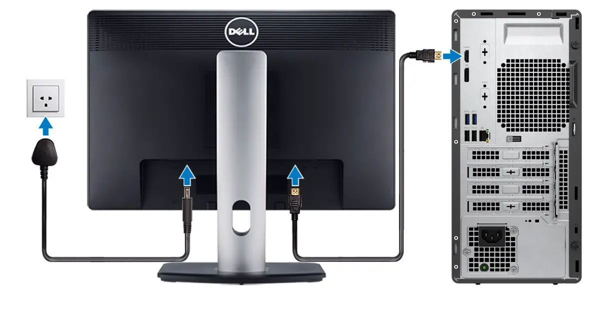 DELL OptiPlex 3000 Tower - Connect the display.