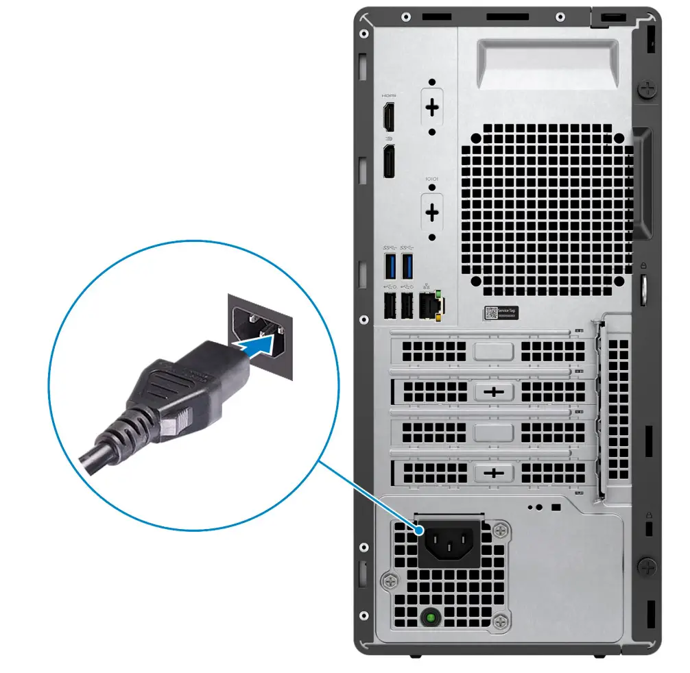 DELL OptiPlex 3000 Tower - Connect the power cable