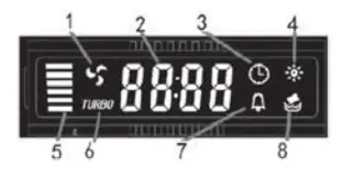 HOOVER HDG9DCK3BWIFI Cooker Hood LCD display