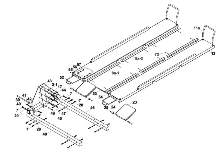 Single Post Storage Lift SP-6K-SS - Exploded View (B)