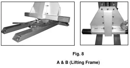 Single Post Storage Lift SP-6K-SS - Lifting Frame