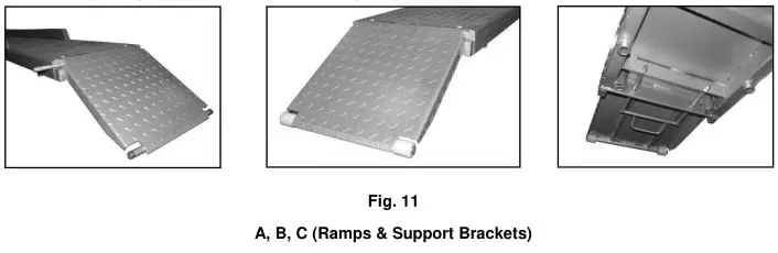 Single Post Storage Lift SP-6K-SS - Ramps & Support Brackets