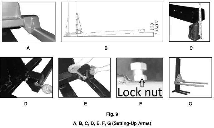 Single Post Storage Lift SP-6K-SS - Setting-Up Arms