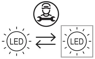 Replaceable light source by a professional