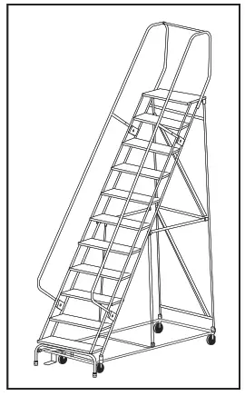 ULINE H-1085U-10 8-11 Step Rolling Safety Ladders - 1