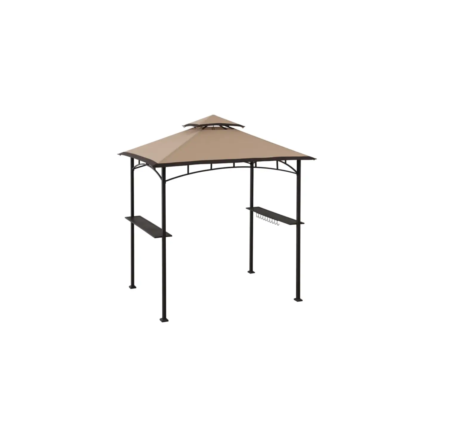 Sunjoy Group A103002202 Black Steel Frame Double Tiered Backyard Soft Top Grill Gazebo User Manual