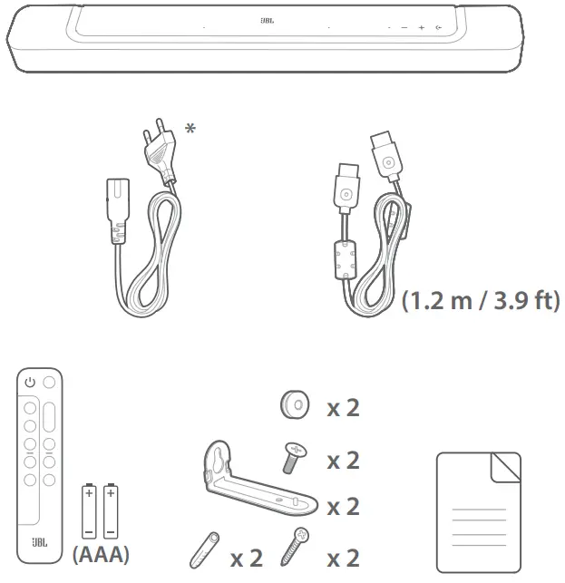 JBL BAR 300 Compact 260 W Soundbar - vary by regions