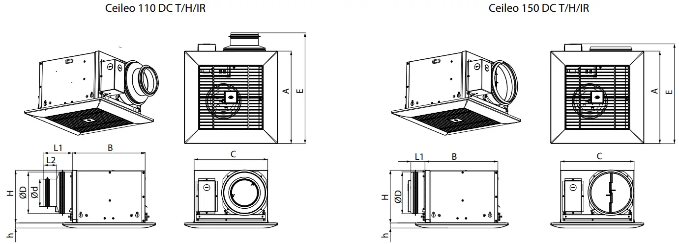 BLAUBERG Ceileo DC 110 Т H IR Centrifugal Ceiling Fan - Fig 2