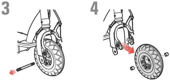 Razor E100 Glow Electric Scooter - Front wheel replacementa