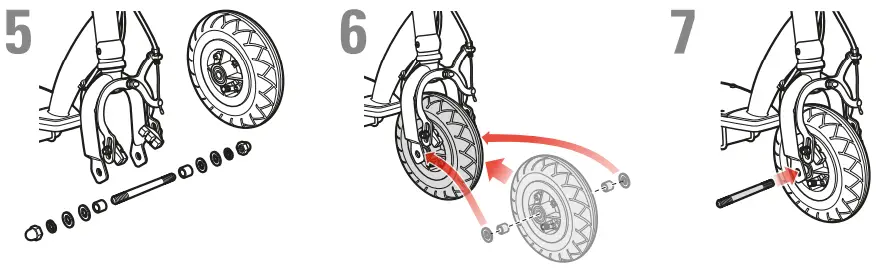 Razor E100 Glow Electric Scooter - Front wheel replacementb