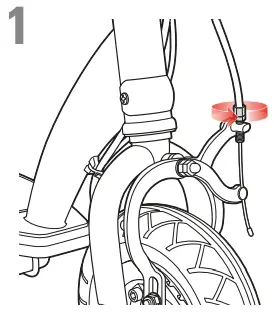 Razor E100 Glow Electric Scooter - Tighten brakes at cable