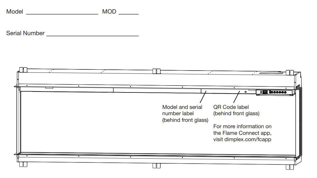 Dimplex XLF5017-XD Built-in Electric Fireplace - Please record your model and serial numbers for future reference