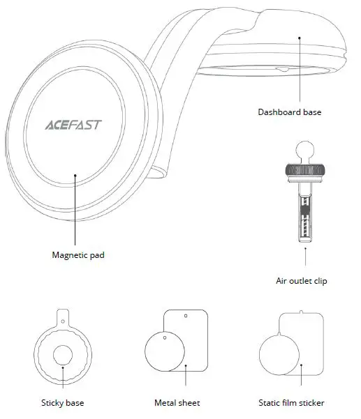 ACEFAST-D70-Car-Mount-Magnetic-Holder-FIG-1