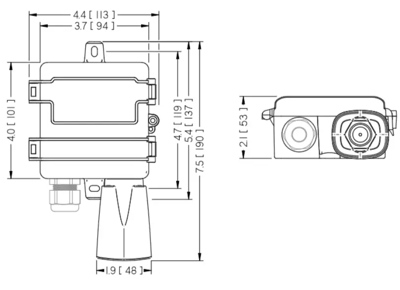 SENVA T talSenseTM Series Duct and Outdoor Air Quality Sensor - Dimensions 1