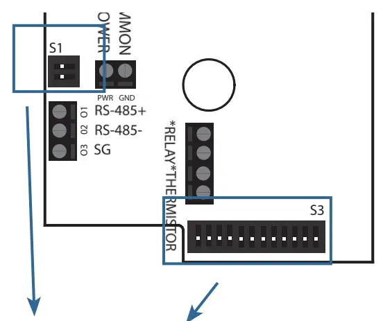 SENVA T talSenseTM Series Duct and Outdoor Air Quality Sensor - switch setting