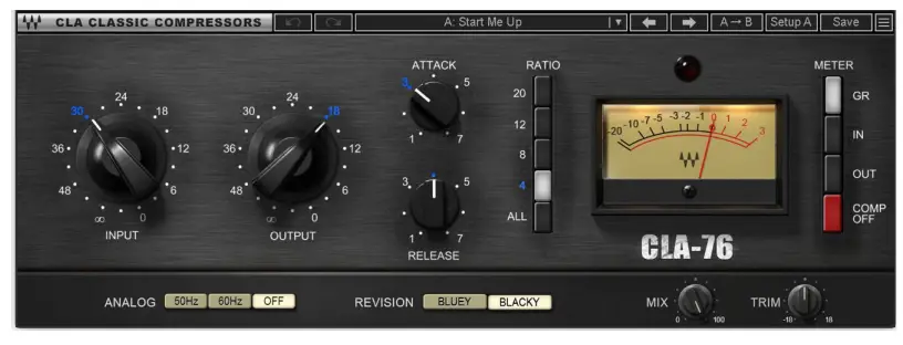 WAVES CLA 76 Compressor or Limiter Plugin - Chapter 2