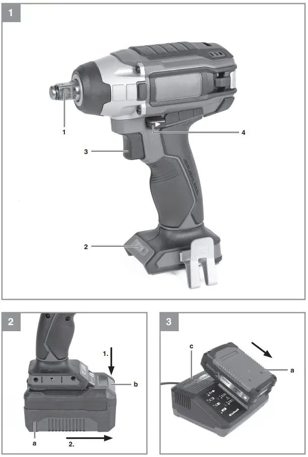 Einhell IMPAXXO 18 230 Cordless Hammer Screwdriver User Manual - Fig 1,2,3