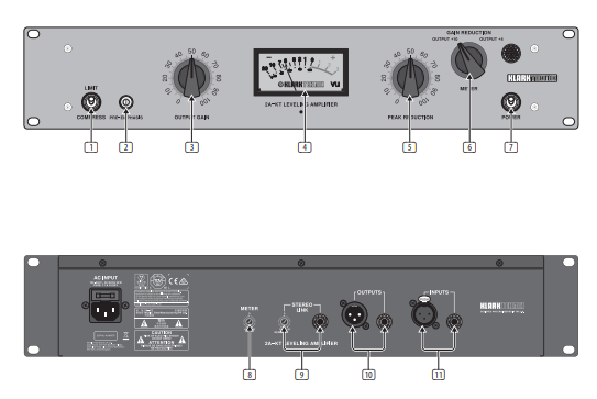 KLARK TEKNIK 2A-KT Classic Leveling Amplifier with Vacuum Tubes - 2A-KT Controls