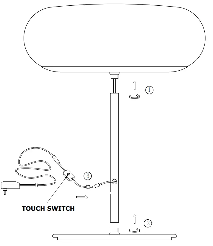 V-TAC VT-7353 LED Designer Table Lamp - dayagram