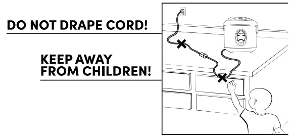 DO NOT DRAPE CORD