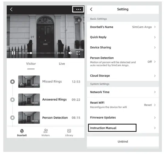 simshine SimCam Ango Video Doorbell with AI Motion - information