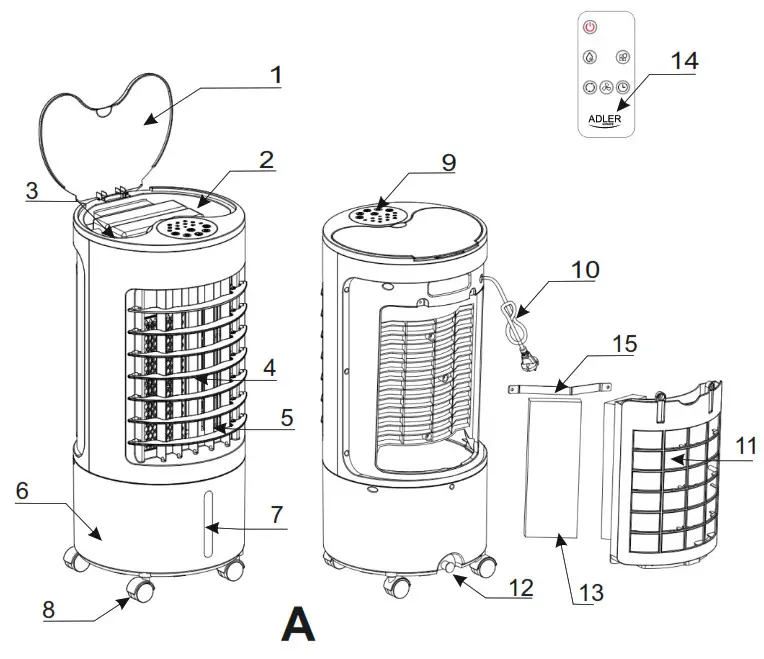 ADLER AD 7921 Air cooler 3 in 1-A