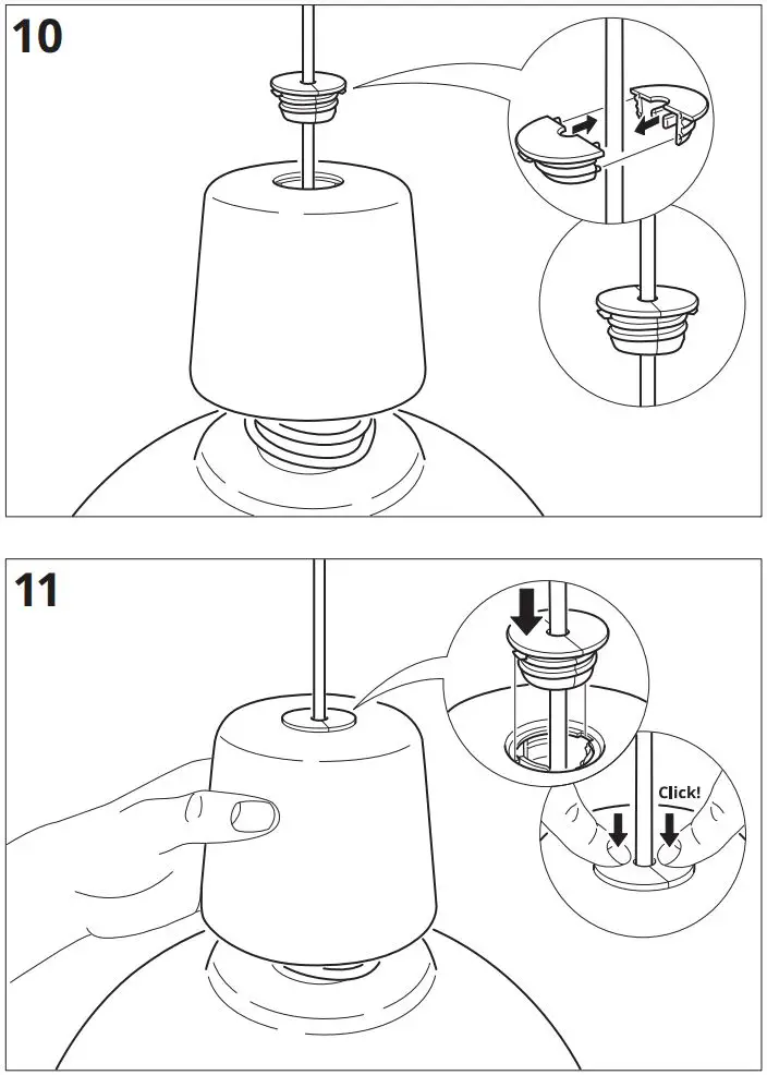IKEA 704.071.24 SKURUP loft lampe Morkegron Instruction Manual - Installation 10,11