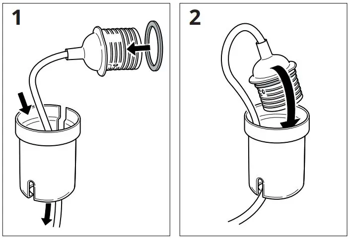 IKEA 704.071.24 SKURUP loft lampe Morkegron Instruction Manual - Installation 1,2