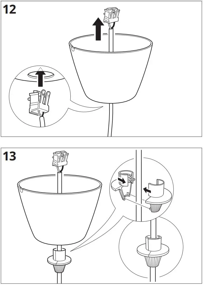 IKEA 704.071.24 SKURUP loft lampe Morkegron Instruction Manual - Installation 12,13