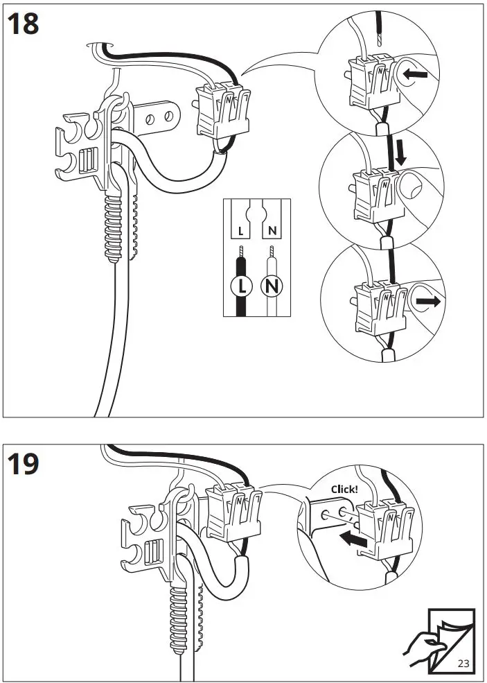 IKEA 704.071.24 SKURUP loft lampe Morkegron Instruction Manual - Installation 18,19