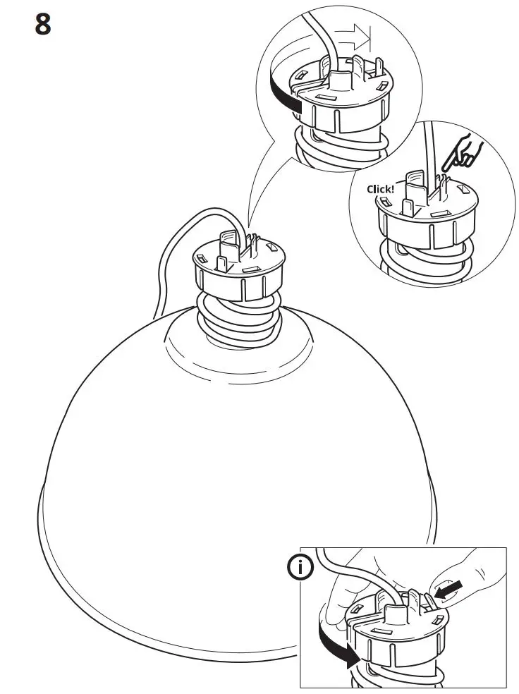 IKEA 704.071.24 SKURUP loft lampe Morkegron Instruction Manual - Installation 8