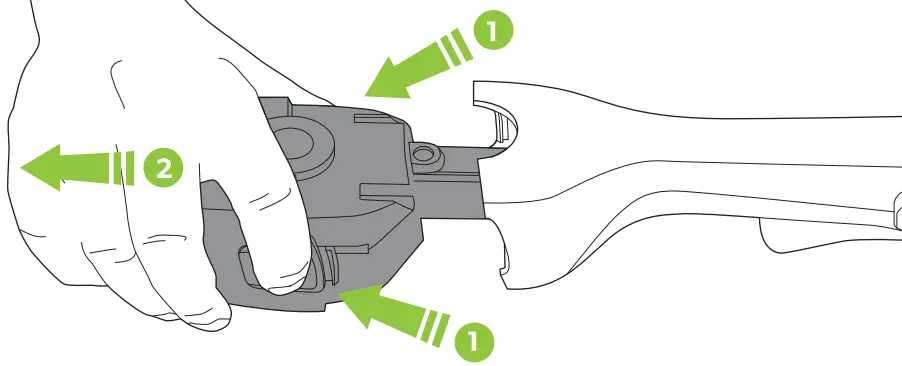 Gtech SLM50 Cordless Small Lawnmower - Removing the battery for charging