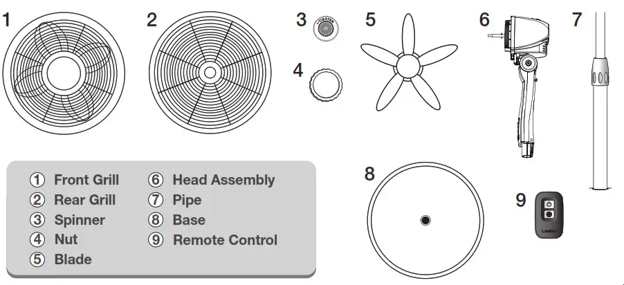 Lasko S18601 18 Inch Adjustable Pedestal Fan - fig 2