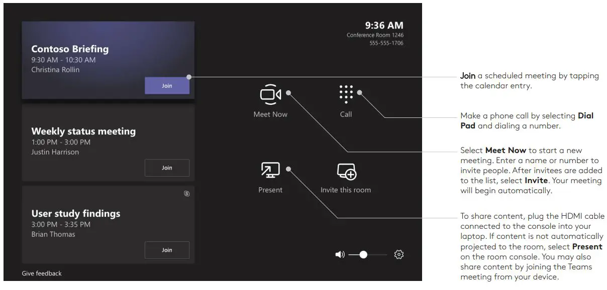 logitech Microsoft Teams Card - Contoso Briefing