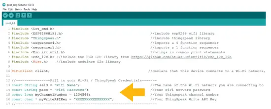 ThingSpeak credentials