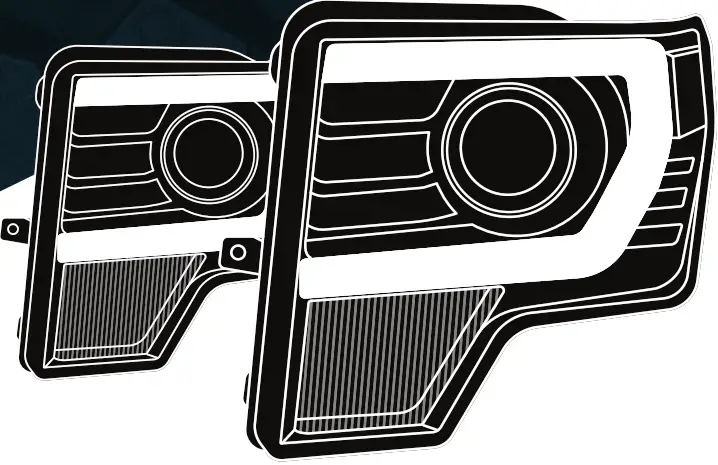 OPT7 Black AURA RGB-W DRL LED Tube Headlights - 11