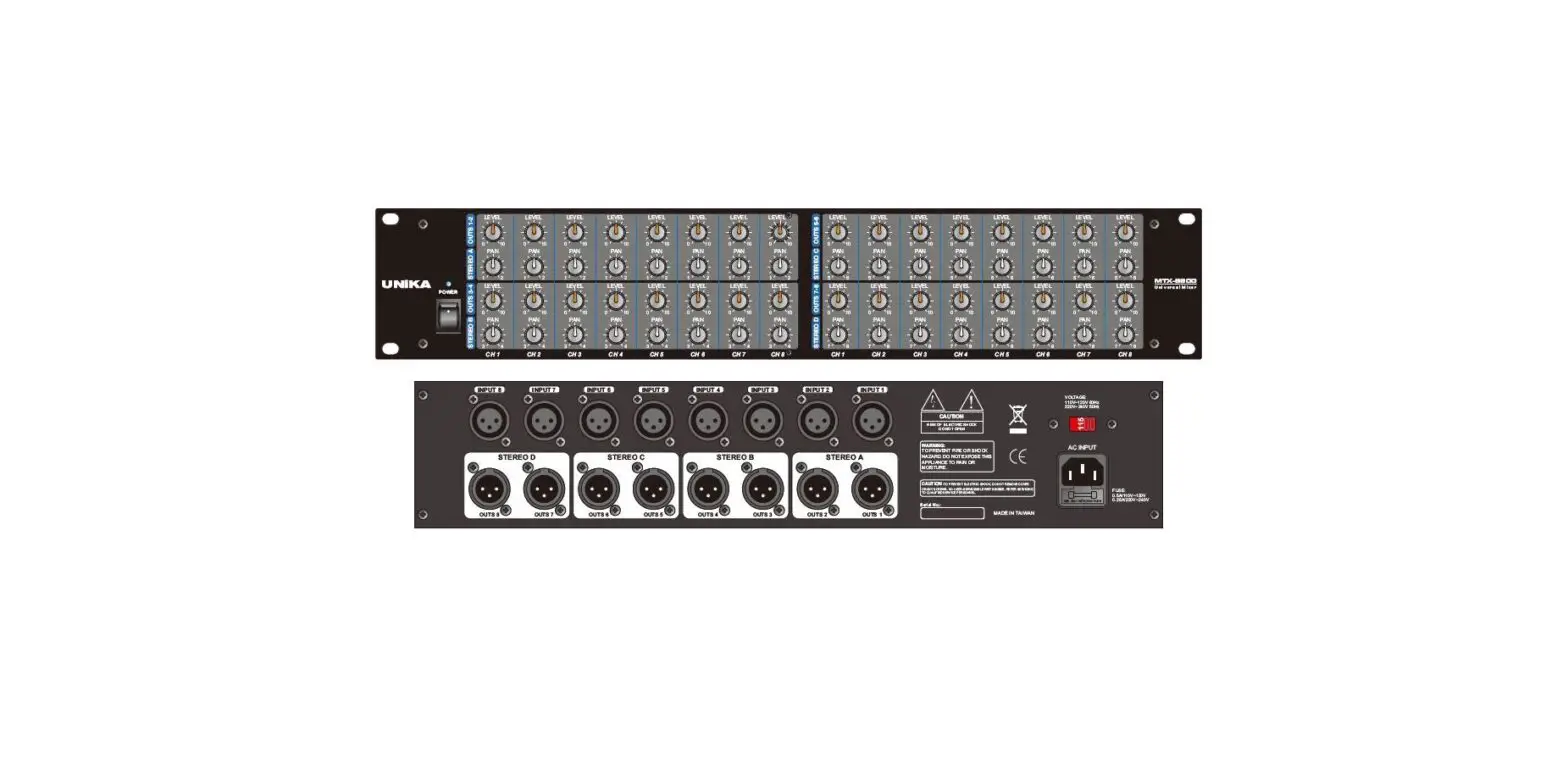 Unika Mtx-8800 Zone Distribution Mixer User Manual Unika Mtx-8800 Zone Distribution Mixer User Manual