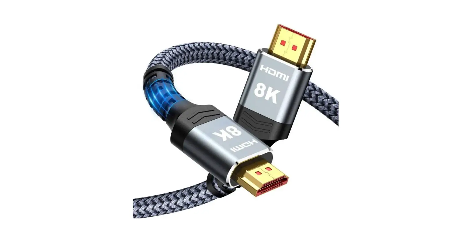 8k Hdmi Cable 2.1 48gbps 6.6ft/2m, Highwings High Speed Hdmi Braided Cord-complete Features/instruction Guide